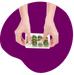 Hands holding a card with green leaves, likely related to FAQs about plants or nature.